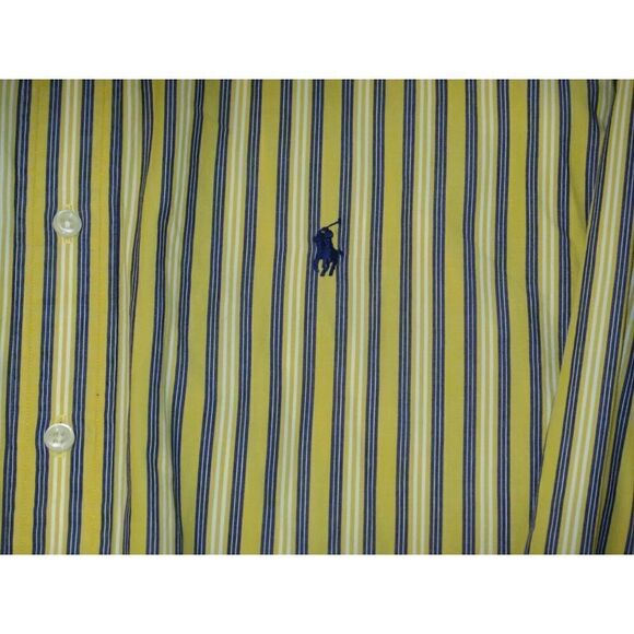 Ralph Lauren Men's Sz L Yellow/Blue Striped Blake Button Down L/S Shirt $110 - Picture 10 of 10